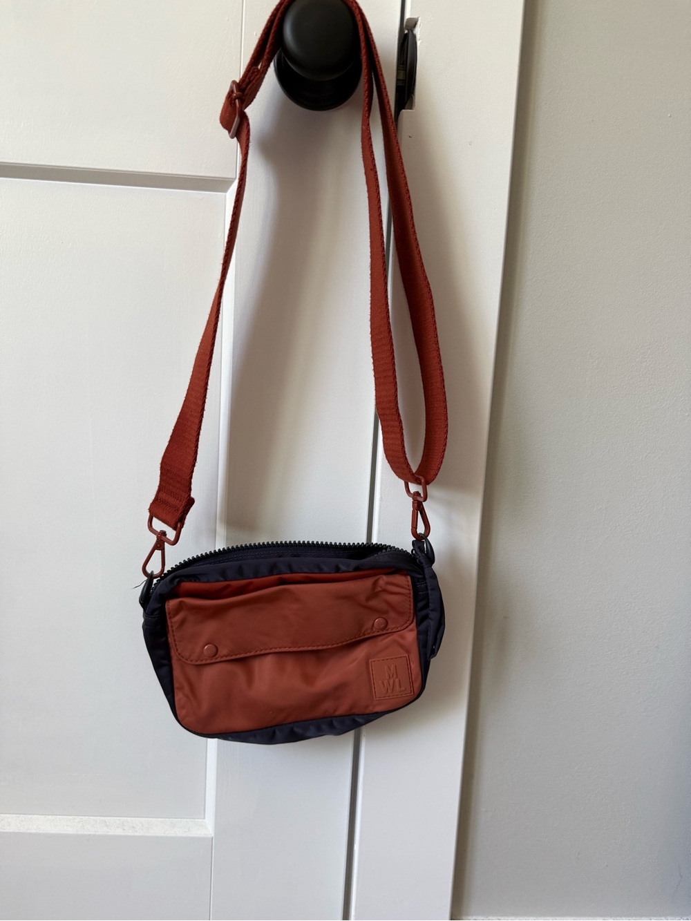 Madewell Two-Tone Crossbody Bag in Rust and Navy